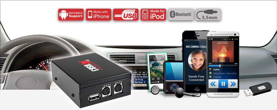 Introducing GROM-USB3 music CarKit for integrating Android + iPhone / iPod via USB interface