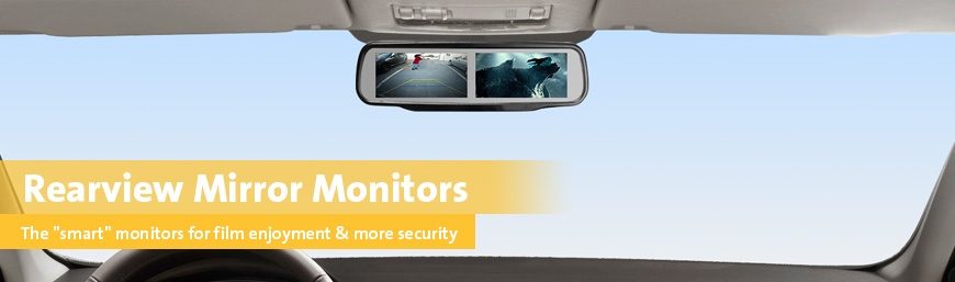 Rearview Mirror Monitors - charging function - Mirroring function - DVB-T reception - Integrated multimedia player
