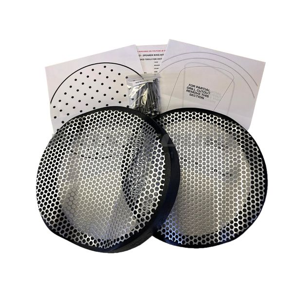 25cm / 10" MID-Mount Saddlebag Speaker Rings & Install Kit suitable for Harley-Davidson® Touring 2014+