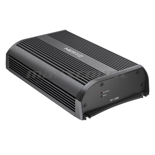 Hertz SP 1.900 ultra-compact, water-protected 1000W mono high-performance power amplifier, perfect for BIKE sound, power sports, marine and also for under-seat installation in sports cars or trucks