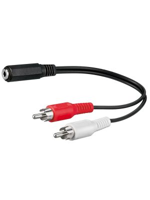 3.5mm-RCA Splitter / Y-adapter Cable (1 female > 2 male) 15cm