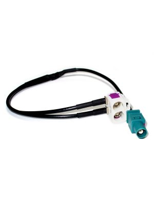 Antenna Adapter Cable (Single FAKRA male > Double FAKRA female) for a Audi, Seat , Skoda, VW