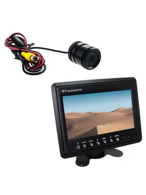 Backup Camera System: Flush Mount Rear View Camera 28mm (170°, IR) with 7