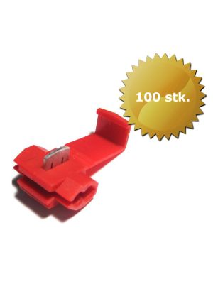 Branching connector RED 0,5-1mm² 100 pieces Quick connector for cable of 0.5 - 1 mm²