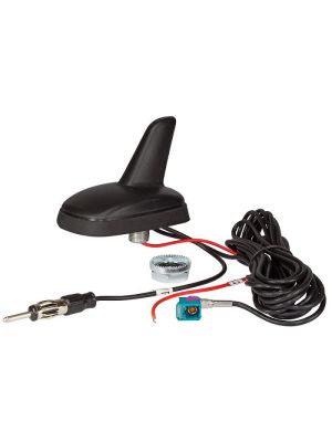 Active Roof Mount Antenna SharkFin for Radio (DIN) and GPS/Navigation (Fakra) +  4m Extension Cable