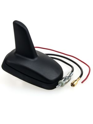 Active Roof Mount Antenna SharkFin for Radio (DIN) & GPS/Navigation (SMB/SMA) + 4m Extension Cable