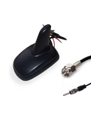 Active Roof Mount Antenna SharkFin for Radio (DIN) and GPS/Navigation (Wiclic) + 4m Extension Cable