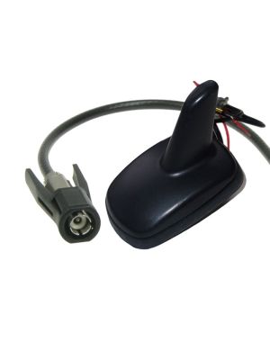 Active Roof Mount Antenna SharkFin for Radio (DIN), GPS/Navigation (Wiclic) & DVB-T (3.5 mm Jack) + 4m Extension Cable
