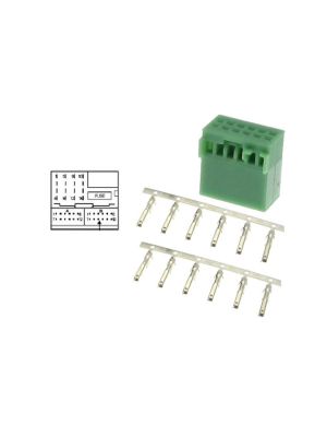 Quadlock Terminal Block Socket Connector Phone Kit (Green 12-pin plug with 1 housing and 12 pins) for VW (from 2011)