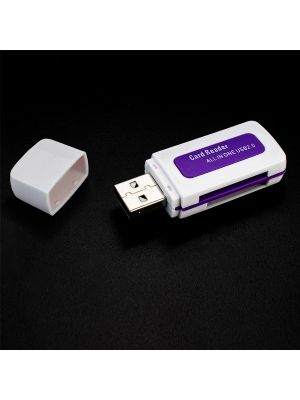 USB 2.0 Dual-Card Reader (white) for SD, micro SD, SDHC