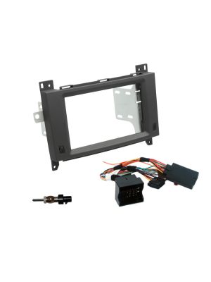 Double DIN Dash Kit PRO SWC for Mercedes & VW Crafter (from 2006 / with Audio 20) incl. Rubber-touch Screen, Connection Cable, Antenna Adapter, CAN bus adapter & Steering Wheel Remote Control