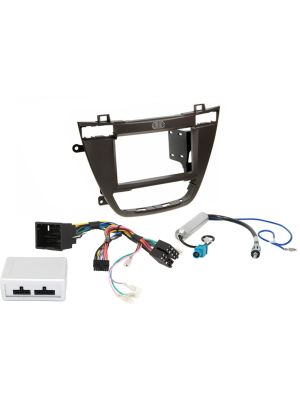 Double DIN Dash Kit PRO for Opel Mocha incl. Panel (Black), Cable, Antenna Adapter with Phantom Power, CAN BUS and Steering Wheel Remote Control