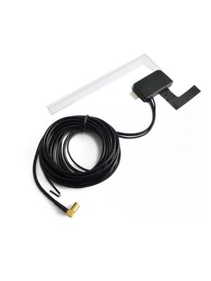 Active glass adhesive indoor antenna for DAB+ with SMB socket & ext. power supply, BIII/L-band, +15dB/12dB, 3m