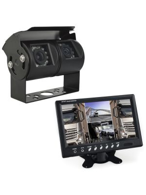 Set: Twin rear view camera, black + Stand-Alone Monitor 22,9cm (9 inches), Quadscreen