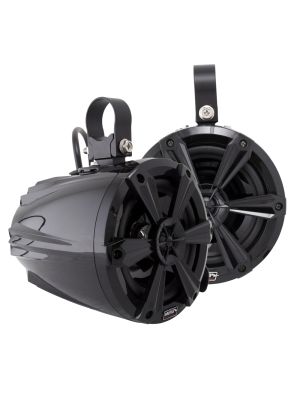 Metra MPS-8CSRGB 8 inch 20cm Marine Wakeboard Tower Coax Speaker 80W 4 Ohm with RGB, black (Pair)