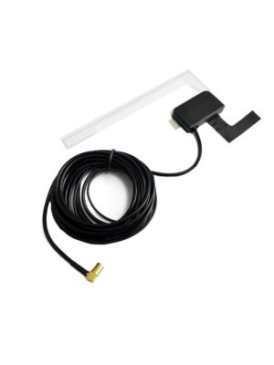 Active glass adhesive indoor antenna for DAB+ with SMB socket & 12V phantom power, 5m