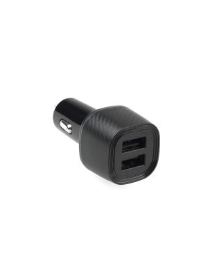 USB dual cigarette adapter 2x QC 3.0 for 12/24V, black carbon