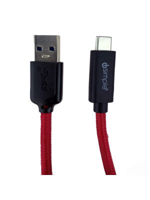 iSimple IS9326RB USB> USB-C cable, 1m, red