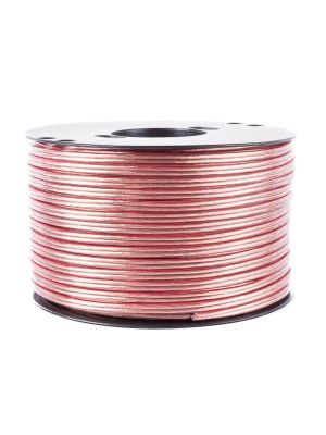 Loudspeaker cable 1m, 16GA (1.5mm²), transparent with red stripe