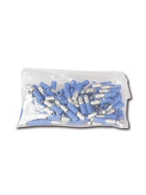 Blue Male Vinyl Bullet Connectors (100 per Pack), industrial quality, 1.5-2.5mm²
