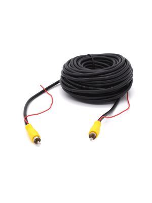 Premium Video RCA adapter cable (m-m) 10m with power connection, Ø 4.5mm