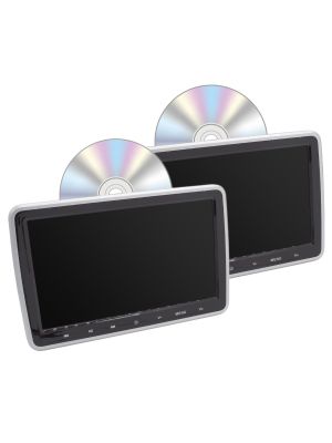 25.65cm (10.1 inch) LED TFT headrest monitor set with DVD player, 1280x600px, HDMI, USB, SD, cinch (12V, pair) 