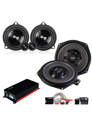 VIBE OPTISOUNDBMWFAMP Active 3-Way Plug&Play Speaker / Subwoofer + 4-Channel 260W Amplifier Sound Upgrade for BMW E-Series (iDrive CCC, CiC & NBT)