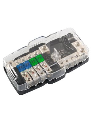 maxxcount MX-AFS4LED combined 4-way mini-ANL fuse holder + mass distribution block with LED display for 50-20mm², suitable for all cars, campers, mobile homes, vans and boats, including fuses