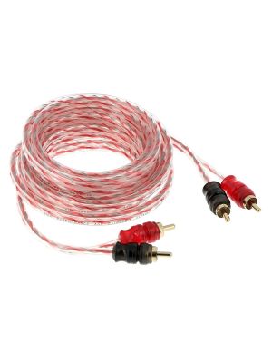 maxxcount 2-channel RCA cable 3m, transparent red with short plugs