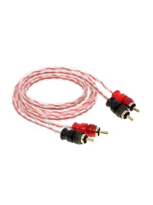 maxxcount 2-channel RCA cable 1m, transparent red with short plugs 