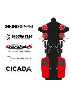 maxxcount BIKE SoundKit 4F2R8RL/OEM/SG14+ OEM suitable for Harley-Davidson® Street Glide™ from 2014 with OEM radio