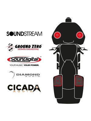 maxxcount BIKE SoundKit 2F2RCK/OEM/RG14+ OEM suitable for Harley-Davidson® Road Glide™ from 2014