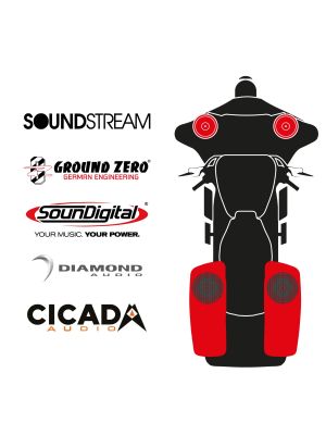 maxxcount BIKE SoundKit 2F2R8RL/OEM/SG14+ OEM suitable for Harley-Davidson® Street Glide™ from 2014