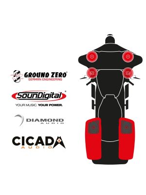 maxxcount BIKE SoundKit 4F2RRL/OEM/SG14+ OEM suitable for Harley-Davidson® Street Glide™ from 2014 with OEM radio