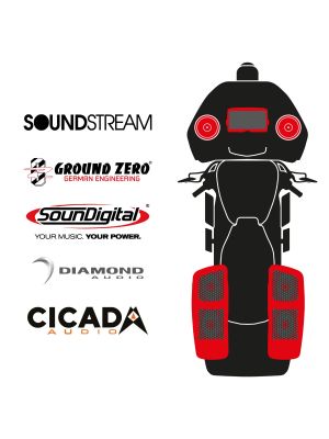 maxxcount BIKE SoundKit 2F4RRL/MSR/RG14+ with/without SoundStream Radio suitable for Harley-Davidson® Road Glide™ from 2014