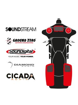 maxxcount BIKE SoundKit 2F2RRL/MSR/SG14+ with/without SoundStream Radio suitable for Harley-Davidson® Street Glide™ from 2014