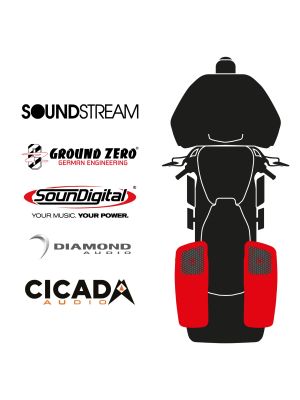 maxxcount BIKE SoundKit 2RRL/OEM/RG14+ suitable for Harley-Davidson® Road Glide™ from 2014 with factory radio