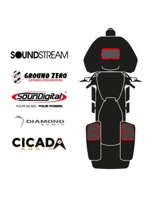 maxxcount BIKE SoundKit 2RCK/MSR/RG14+ with/without SoundStream Radio suitable for Harley-Davidson® Road Glide™ from 2014
