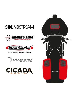 maxxcount BIKE SoundKit 2RRL/MSR/RG14+ with/without SoundStream Radio suitable for Harley-Davidson® Road Glide™ from 2014