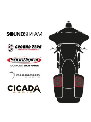 maxxcount BIKE SoundKit 2RCK/OEM/SG14+ suitable for Harley-Davidson® Street Glide™ from 2014 with factory radio