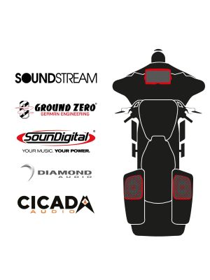 maxxcount BIKE SoundKit 2RCK/MSR/SG14+ with/without SoundStream Radio suitable for Harley-Davidson® Street Glide™ from 2014