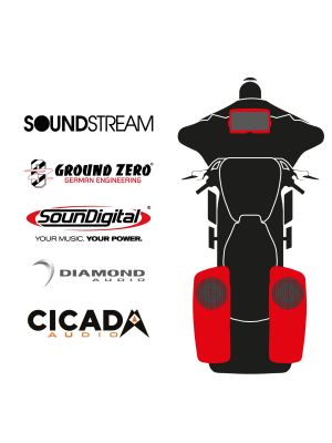maxxcount BIKE SoundKit 2R8RL/MSR/SG14+ with/without SoundStream Radio suitable for Harley-Davidson® Street Glide™ from 2014