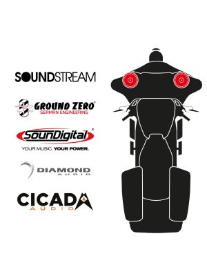 maxxcount BIKE SoundKit 2F/OEM/SG98+ suitable for Harley-Davidson® Street Glide™ from 1998