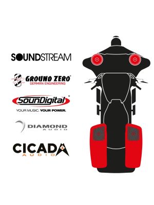 maxxcount BIKE SoundKit 2F2RRL/OEM/SG98+ passend für Harley-Davidson® Street Glide™ ab 1998