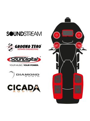 maxxcount BIKE SoundKit 4F4RRL/MSR/RG14+ with/without SoundStream Radio suitable for Harley-Davidson® Road Glide™ from 2014