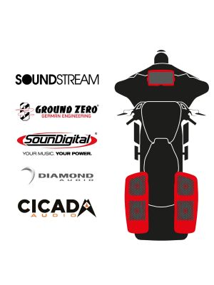 maxxcount BIKE SoundKit 4RRL/MSR/RGSG14+ mit/ohne SoundStream Radio passend für Harley-Davidson® Touring Modelle ab 2014