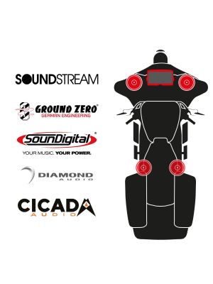 maxxcount BIKE SoundKit 2F2TP/MSR/SG14+ with/without SoundStream Radio suitable for Harley-Davidson® Street Glide™ from 2014