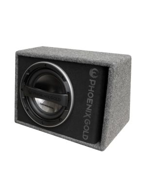 Phoenix Gold Z112ABV2 30cm 80W Subwoofer in bass reflex cabinet (incl. cable kit & remote control)