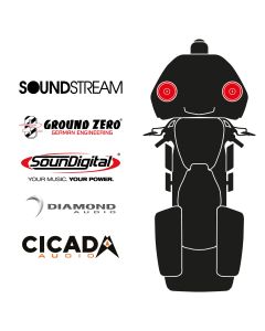 maxxcount BIKE SoundKit 2F/OEM/RG14+ suitable for Harley-Davidson® Road Glide™ from 2014