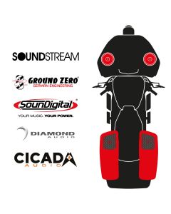 maxxcount BIKE SoundKit 2F2RRL/OEM/RG14+ OEM suitable for Harley-Davidson® Road Glide™ from 2014